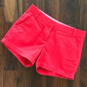 Red J. Crew Chino Shorts